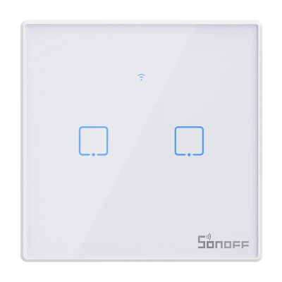 Çelës inteligjent Sonoff T2 EU TX, WiFi RF 433, 2 kanale, i bardhë