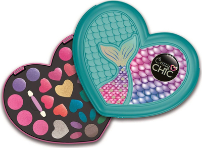 Сет шминка за деца Clementoni Crazy Chic Mermaid Palette, палета сенки и сјај за усни, дизајн сирена, многуобоен
