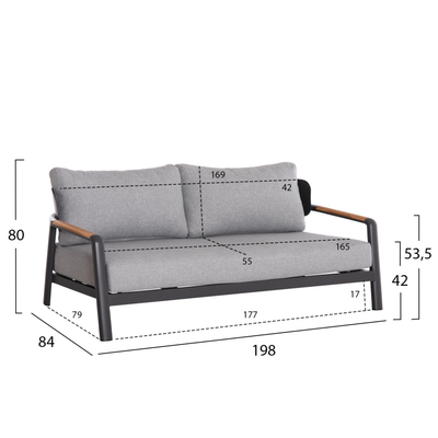 Set kopshti lounge 4-pjesësh Elara (HM6195.01), gri