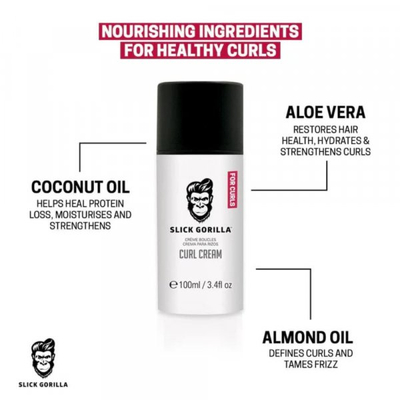 Krem flokësh Slick Gorilla Curl Cream, për kaçurrela, 100ml, i bardhë