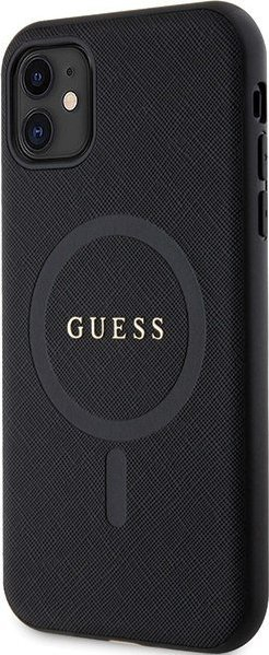 Kopertinë Guess GUHMN61PSAHMCK për iPhone 11 XR, Saffiano, MagSafe, e zezë