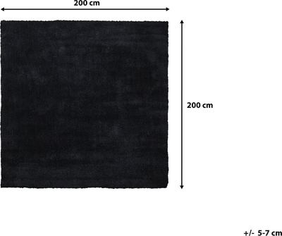 Tapet shaggy Beliani DEMRE, 200x200 cm, poliester, i zi