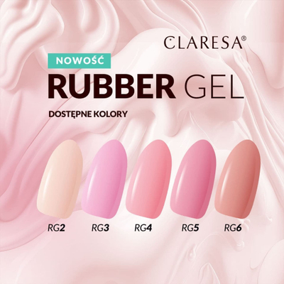 Xhel ndërtues për thonj Claresa Rubber Gel 5, UV LED, transparent