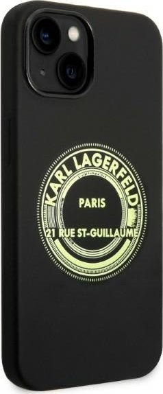 Mbulesë telefoni Karl Lagerfeld KLHCP14MSRSGRCK, për iPhone 14 Plus 6.7", silikon, e zezë
