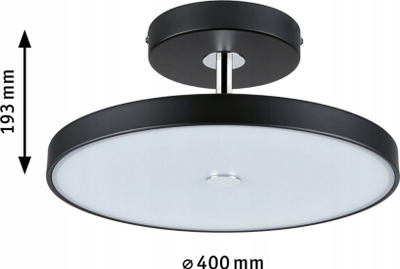 Lampë tavani Paulmann Hildor LED, 40cm, 3-step dimming, e zezë matt