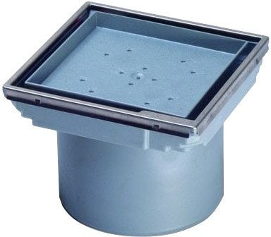 Kapak sifoni dyshemeje Kessel 27211, për vendos pllake, çelik inox dhe plastikë