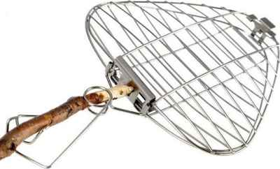 Skarë portative GrandPa FireGrill, çelik inox, e palosshme, argjend
