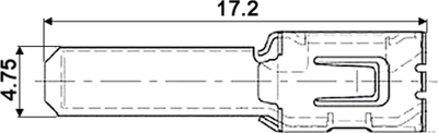 Lidhës faston pa izolim 4.8mm, për kabllo 0.3-1.0mm