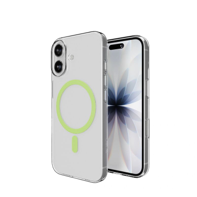 Mbulesë telefoni Puro Protective Case për iPhone 17, transparente me detaje jeshile