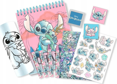 Set shkrimi Disney Stitch 3D, kuti për fëmijë, shumëngjyrëshe