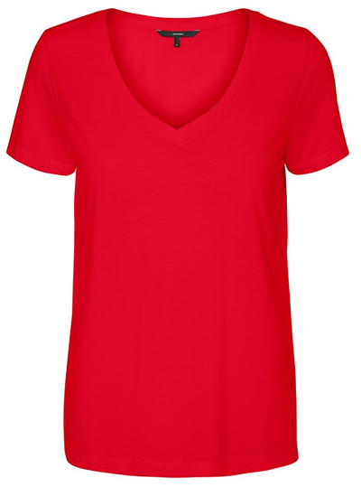 Maicë Vero Moda Spicy V-neck Ss, e kuqe, L