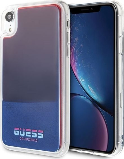 Mbrojtëse telefoni Guess Liquid për iPhone XR, transparente, e kuqe