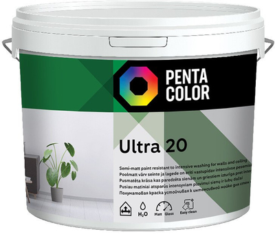 Ngjyrë muri Pentacolor Ultra 20, bojë emulsioni, 5L, e bardhë