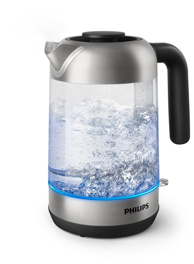Ibrik elektrik Philips HD9339/80, 1.7L, xham, argjendtë