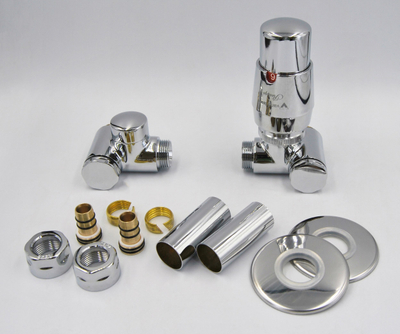 Set valvolash termostatike Integra Chrome Left Pex All in One, për radiator, krom i ndritshëm
