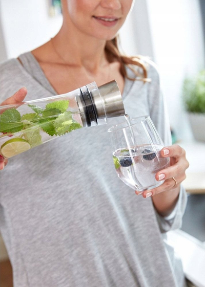 Termos Emsa Flow, 1L, çelik inox me xham, transparent