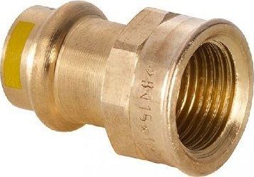 Fiting bakri për gaz, 22mm, filet 1", me press