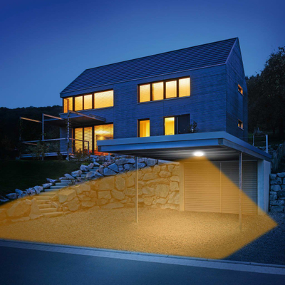 Llambë tavan LED Steinel DL Vario Quattro, për jashtë, dritë e bardhë e ngrohtë, silver