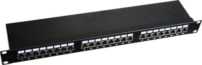 Patch panel Alantec PK-S6-1, 24 porta RJ45, Cat.6 STP, 1U 19", i zi