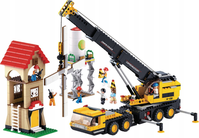 Lodër konstruktore Sluban Town Telescopic Crane, 767 copa, 6+, e verdhë