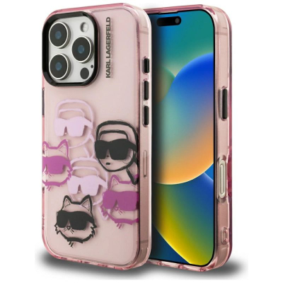 Mbulesë telefoni Karl Lagerfeld IML Multi Karl &amp; Choupette, për iPhone 16 Pro Max 6.9", rozë
