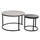 Tavolinë për kafe 2-pjesësh MDF marble mix & këmbë të zeza Φ80–48 cm (HM8763.14), zezë
