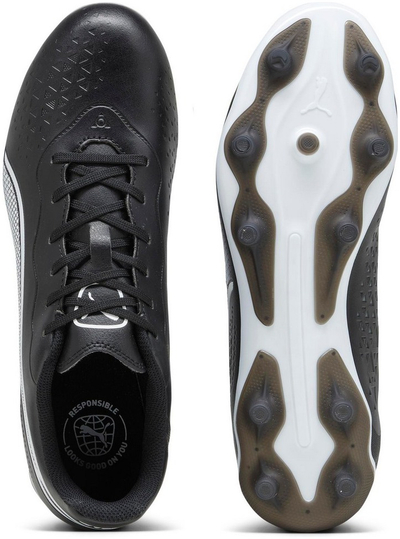 Këpucë futbolli Puma King Match FG AG M 107570-01, lëkurë, për bar sintetik, të zeza