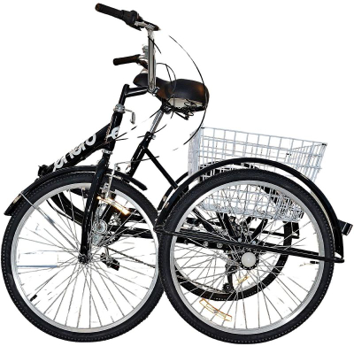 Biçikletë palosëse 3-KOOWY 24", 6 shpejtësi Shimano, e zezë