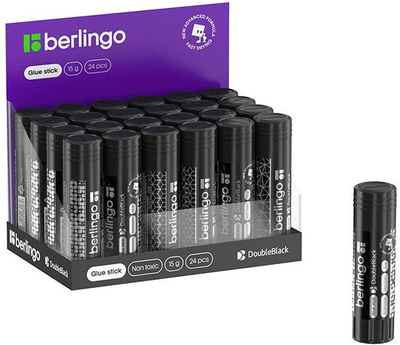 Ngjitës stik Berlingo Double Black, 15 g, set 24 copë, i zi