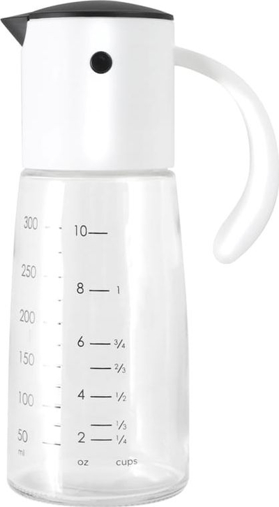 Shishe vaji Vialli Design Oil, 300 ml, me shkallë matëse, bardh e zi