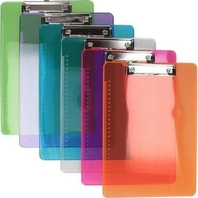 Clipboard plastik A4 me kapëse, transparent, portokalli