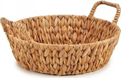 Shportë dekorative tavoline Gift Decor Metal Water Hyacinth, me doreza, 35.5 x 16.5 x 39 cm, natyrale