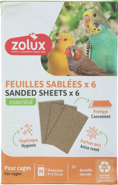 Fletë rëre për kafaz zogjsh Zolux MM, 41x25cm, aromë anise