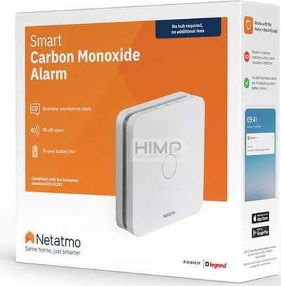 Детектор за јаглерод моноксид Netatmo Intelligent, батерија 10 години, бел