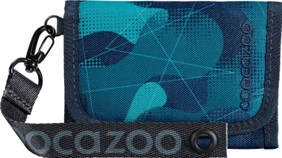 Portofol COOCAZOO Wallet Cloudy Camou, poliestër që s’e kap uji, me rrip, blu kamuflazh