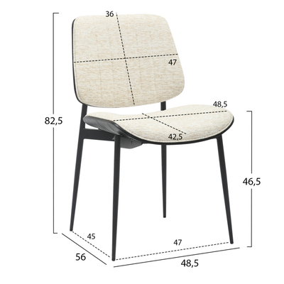 Karrige ngrënieje Conti 48,5x56x82,5Hcm (HM9983.02), zezë