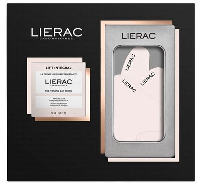 Set për kujdesin ndaj lëkurës Lierac Lift Integral Firming Set, krem dite 50 ml + kompresa silikoni 3 copë