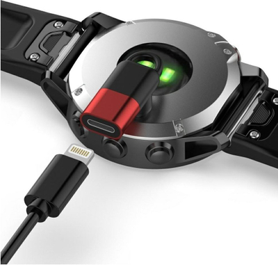 Адаптер полнач Lightning Beline за часовник Garmin, компактен, црвен