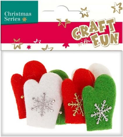 Doreza dekoruese Craft with Fun 384007, 6 copë, të bardha/të kuqe/të gjelbra