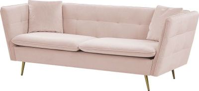 Divan 3-ulës Beliani Frederica, kadife, 200cm, rozë