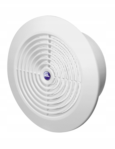 Grilë tavanore ventilimi Awenta T66, diametër 150mm, rrjetë kundër insekteve, e bardhë