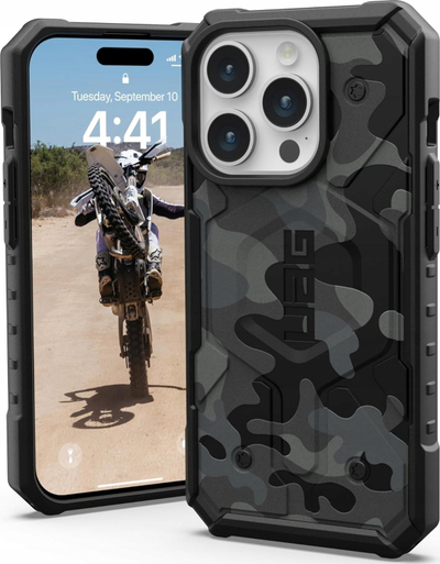 Mbrojtëse telefoni UAG Pathfinder SE MagSafe për iPhone 15 Pro, geo camo, e gjelbër