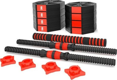 Set hantela dhe shufër HMS SGC15, 15 kg, i zi