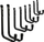 Varëse muri Neo Haki, 8 copë, të zeza
