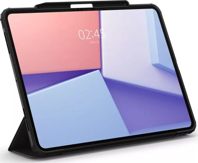 Këllëf Spigen Ultra Hybrid Pro për iPad Pro 13" M4 2024, me vend për Pencil, me këmbë mbajtëse, i zi