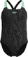 Kostum noti Speedo Girls Allover Powerback, për goca, Endurance+, i zi jeshil