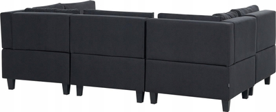 Divan modular UNSTAD, 5 vende ulje, me ottoman, i zi