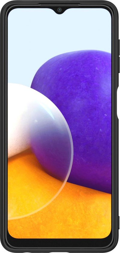 Maskë Nillkin Textured Case për Samsung Galaxy A22 4G, kornizë xheli, najlon mbrapa, e zezë