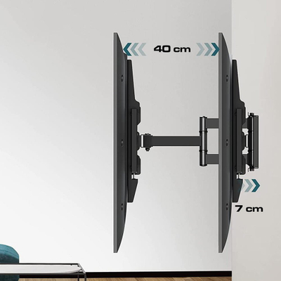 Mbajtëse muri rrotulluese për TV KingMount, 32"-80", 45 kg, e zezë