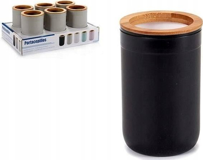 Dozator sapuni pa markë Bamboo, 350 ml, bambu dhe polipropilen, i zi kafe